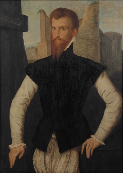 Portrait of the Earl of Devon, Three-Quarter-Length, Standing Before Ruins by Unbekannt Unbekannt